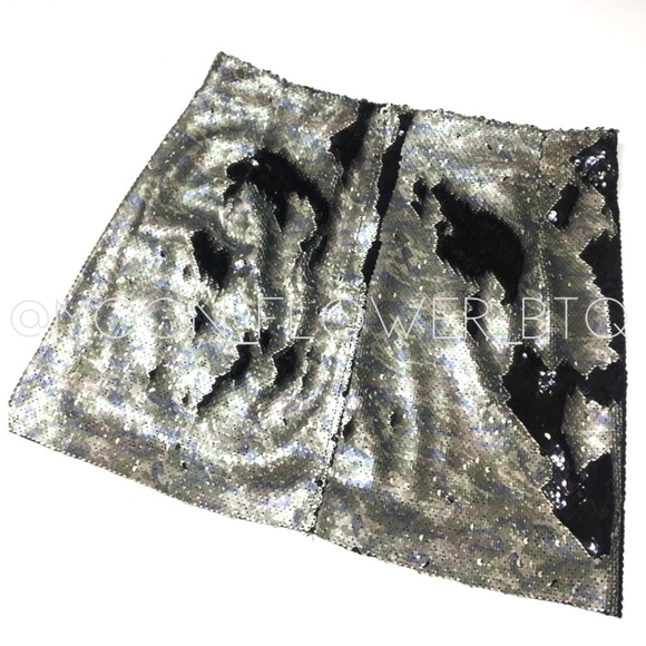 Free People Camouflage Sequin Mini Skirt - Picture 8 of 14